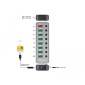 DELOCK USB hub 63264 με διακόπτες, 9x θυρών, 5Gbps, 12V/2.25A PD, γκρι