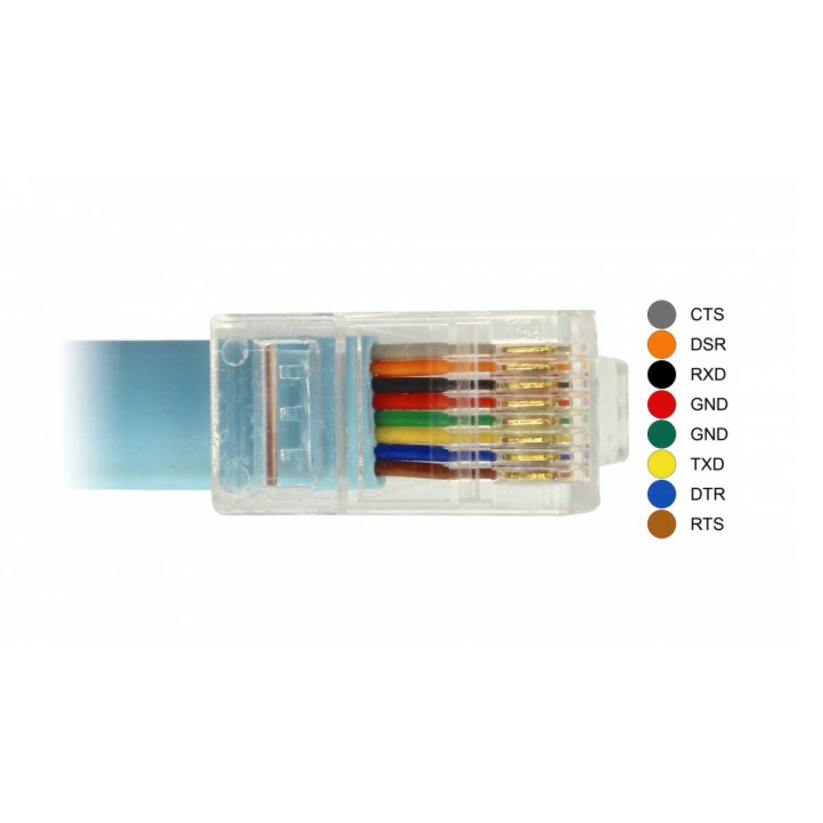 DELOCK Καλώδιο Serial RS-232 DB9 female σε RJ45 male, 1m, μπλε
