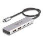 DELOCK USB hub 64230, 4x θυρών, 10Gbps, USB-C σύνδεση, γκρι