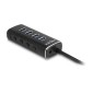 DELOCK USB hub 64233 με διακόπτες, 4 θυρών, 10Gbps, USB-C σύνδεση, μαύρο
