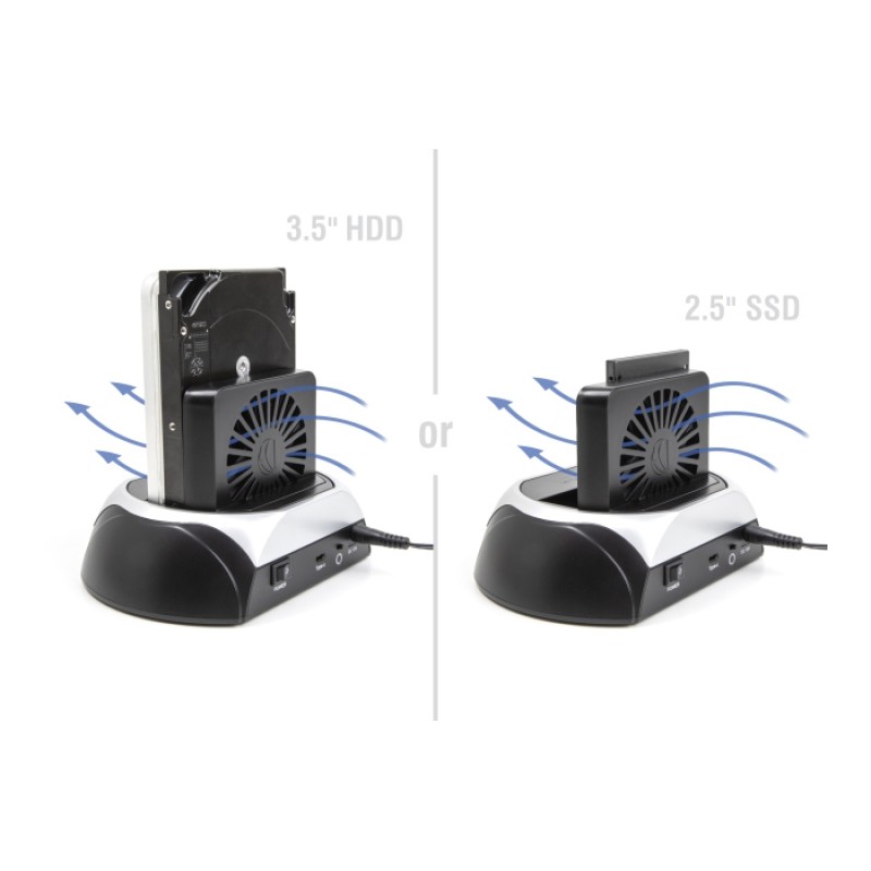DELOCK docking station για M.2 NVMe/SATA ή 2.5"/3.5" SSD/HDD 64280, 10Gbps, μαύρο