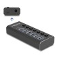 DELOCK USB hub 64326 με διακόπτες, 7x θυρών, 10Gbps, USB/USB-C σύνδεση, μαύρο