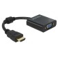 DELOCK αντάπτορας HDMI σε VGA 65512, 1080p, μαύρος