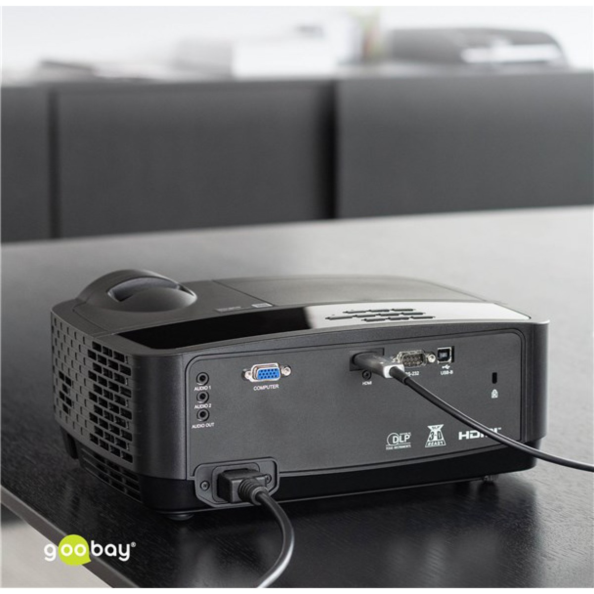 GOOBAY καλώδιο HDMI 2.1 65558 με Ethernet, AOC, 8K/60Hz, 48 Gbps, 10m, μαύρο