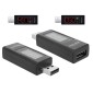 DELOCK αντάπτορας USB 65569 με οθόνη ένδειξης V/A, έως 5V/4A, μαύρος