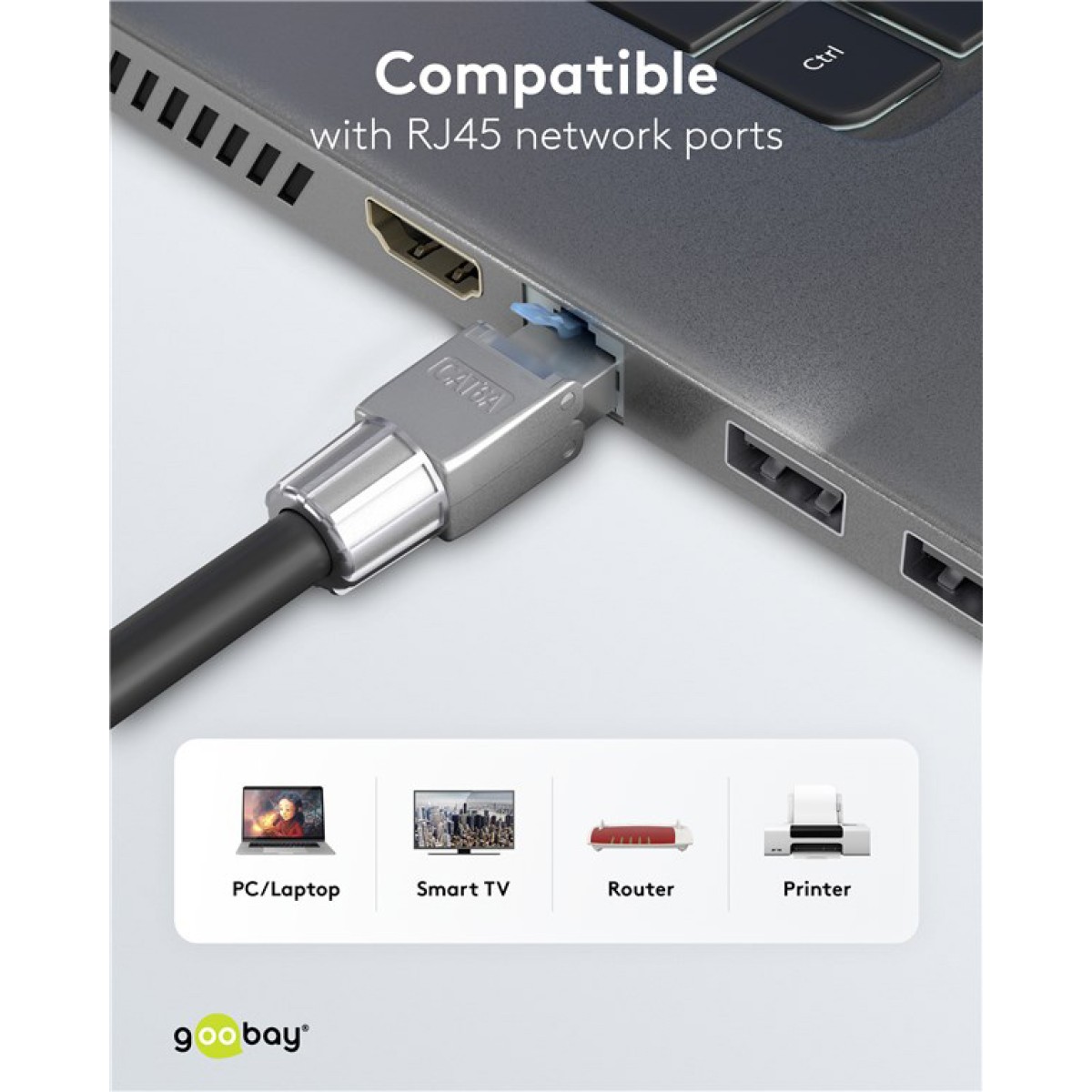 GOOBAY βύσμα RJ45 65939, CAT 6A STP, tool-free, ασημί