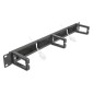 DELOCK cable management 66488, 19"/1U rack, 3x γάντζοι & βούρτσα, μαύρο
