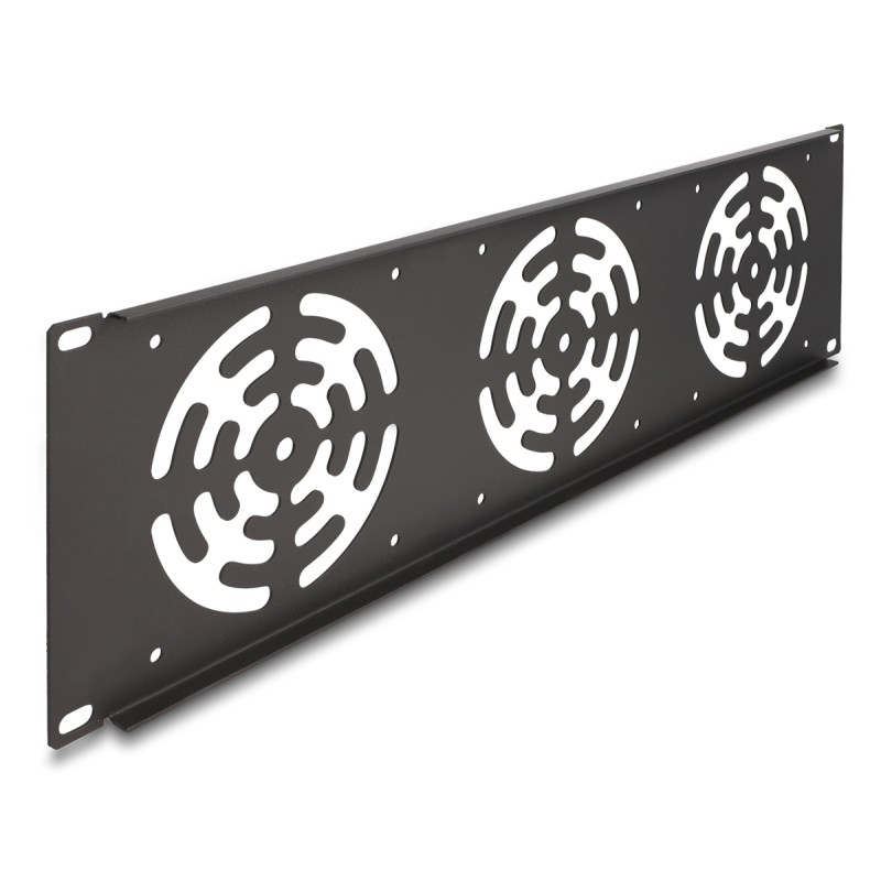 DELOCK κάλυμμα για 3x 120mm ανεμιστήρες 66747 για rack 19"/3U, μεταλλικό, μαύρο