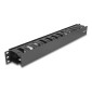 DELOCK cable management 67021 για rack 19"/1U, 2 ανοίγματα, μαύρο