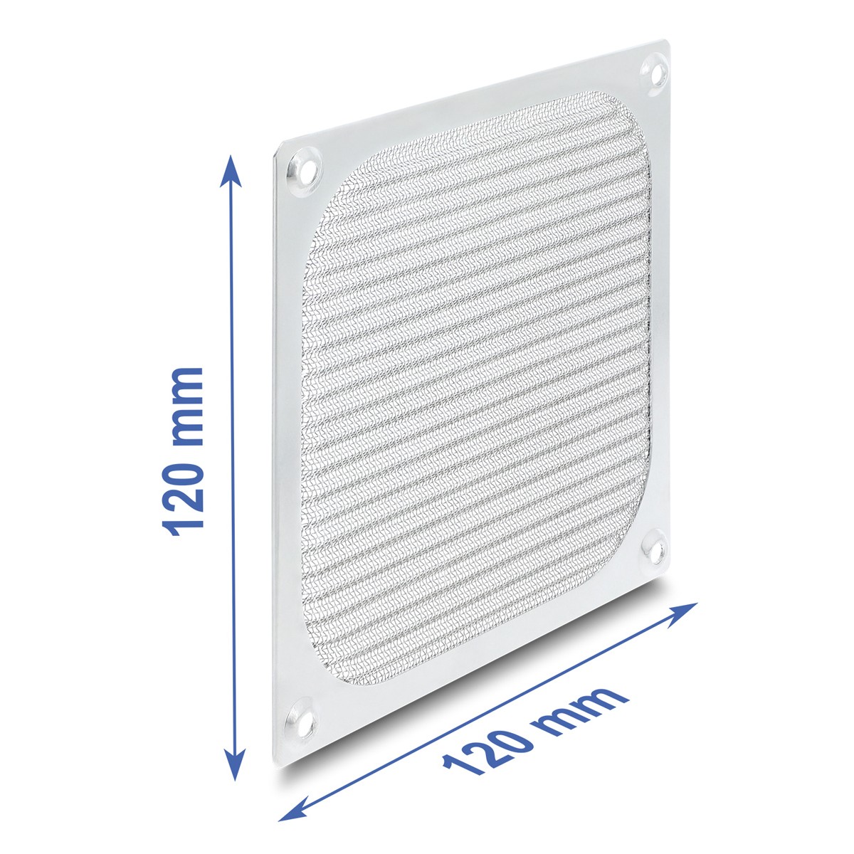 DELOCK σχάρα για 120mm ανεμιστήρα 67458 με φίλτρο σκόνης, μεταλλική, ασημί