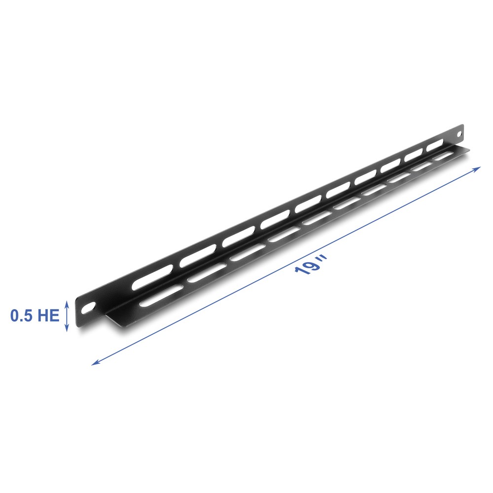 DELOCK cable management panel 67460 για rack 19", 0.5U, βάθος 22mm, μεταλλικό, μαύρο