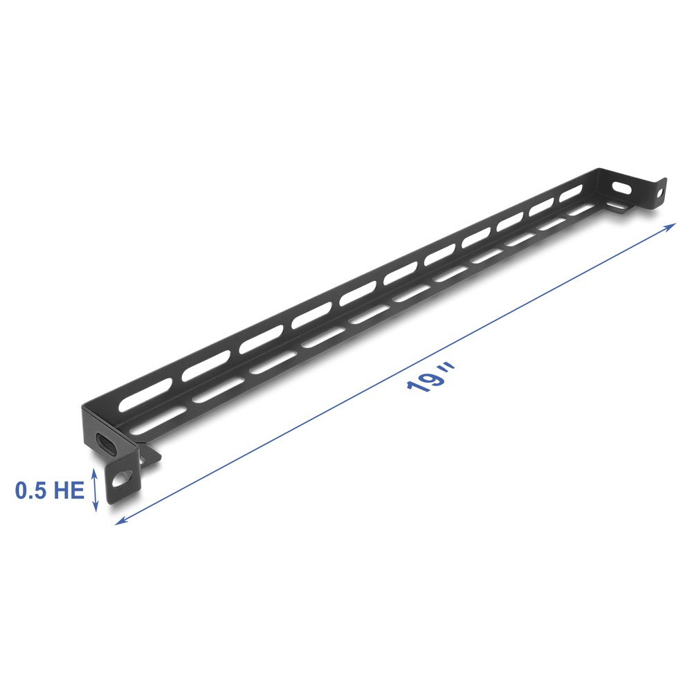 DELOCK cable management panel 67461 για rack 19", 0.5U, βάθος 50mm, μεταλλικό, μαύρο