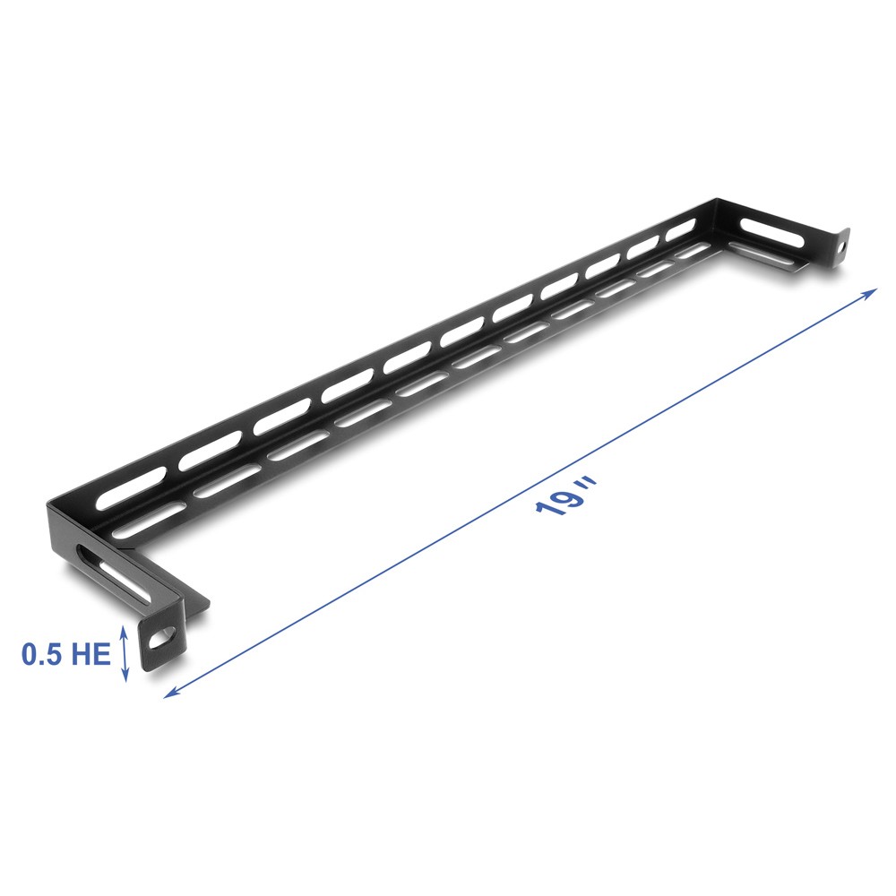 DELOCK cable management panel 67462 για rack 19", 0.5U, βάθος 80mm, μεταλλικό, μαύρο