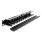 DELOCK cable management 67628 για rack 19"/1U, με βούρτσα προστασίας, μεταλλικό, μαύρο