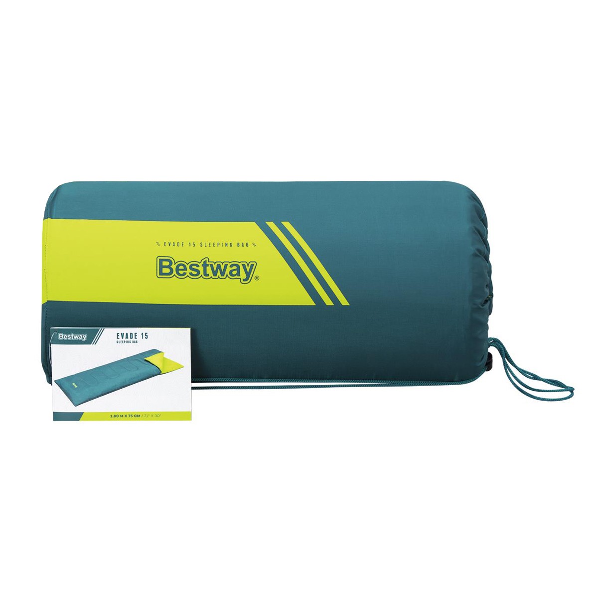 BESTWAY sleeping bag 68099, μονό, 180x75cm, πετρόλ