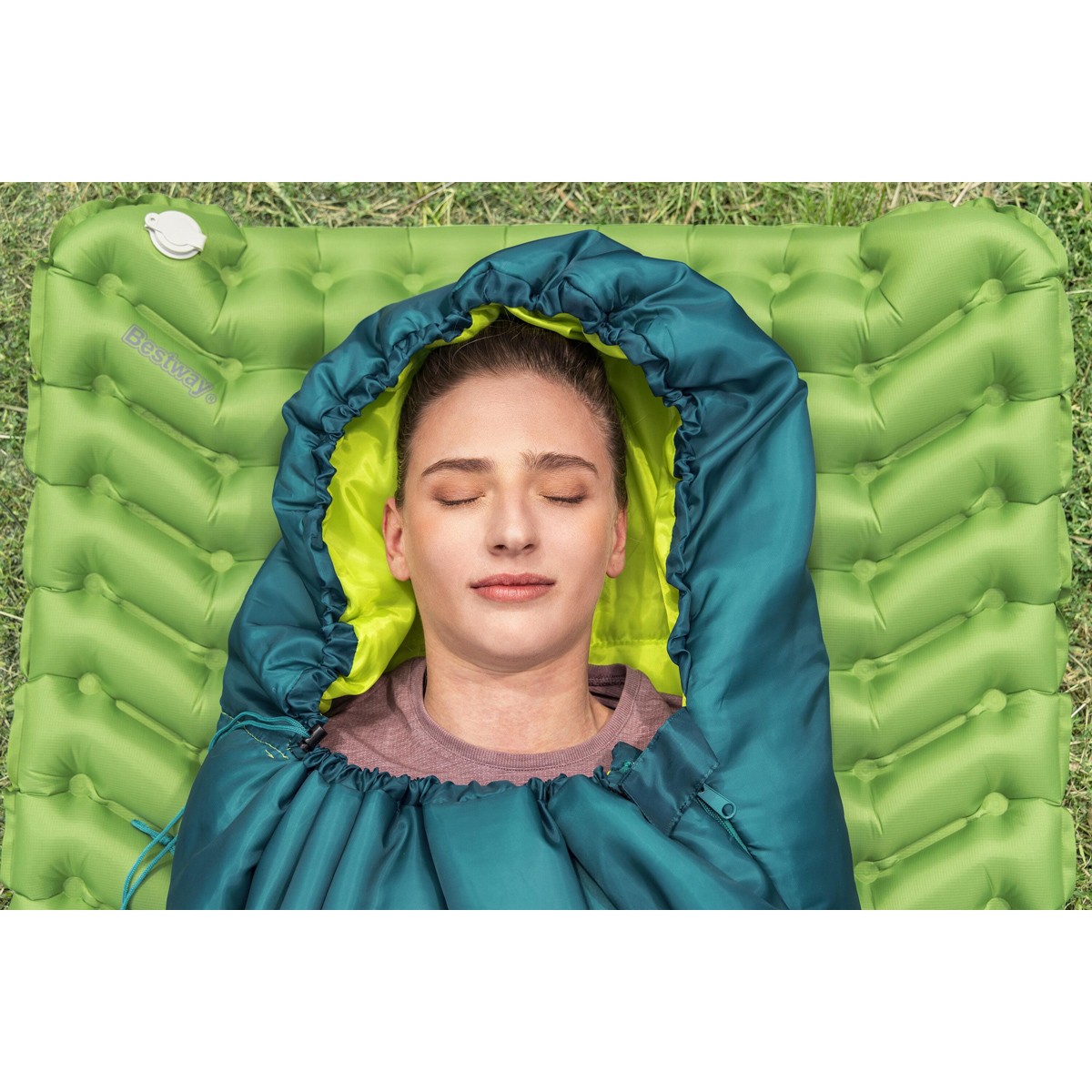 BESTWAY sleeping bag 68102, μονό, 220x75cm, πετρόλ