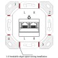 GOOBAY επιτοίχια πρίζα CAT 6 68244, 2x RJ45, 80x80mm, λευκή