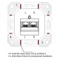 GOOBAY επιτοίχια πρίζα CAT 6a 68572, 2x RJ45, 80x80mm, λευκή