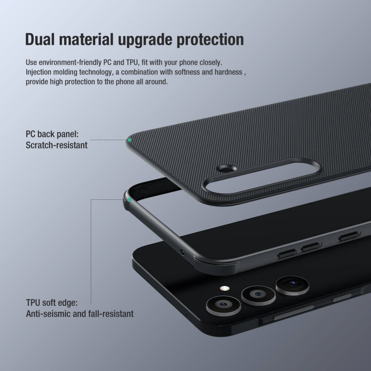 NILLKIN θήκη Super Frosted Shield Pro για Samsung Galaxy A55, μπλε