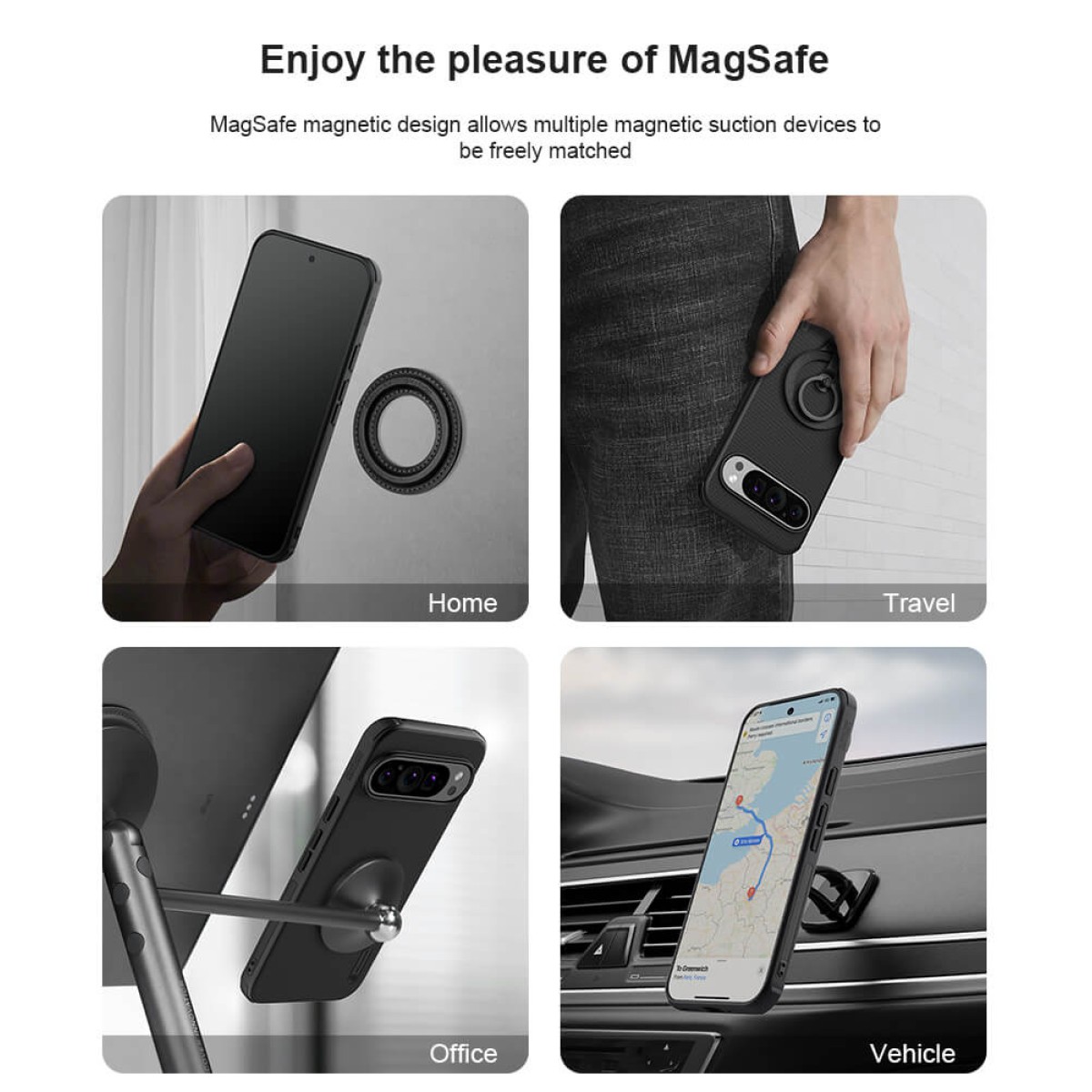NILLKIN θήκη Super Frosted Shield Pro Magnetic για Google Pixel 9/9 Pro, μαύρη
