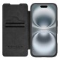 NILLKIN θήκη Qin Prop Leather για iPhone 16, δερμάτινη, μαύρη