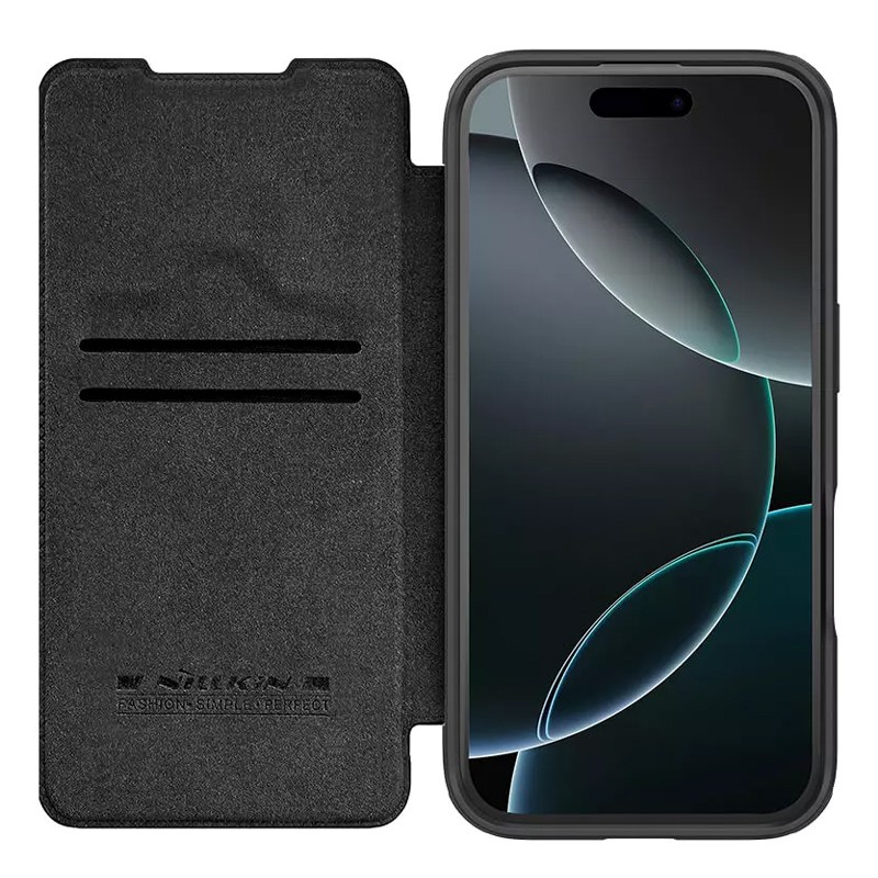 NILLKIN θήκη Qin Prop Leather για iPhone 16 Pro Max, δερμάτινη, μαύρη