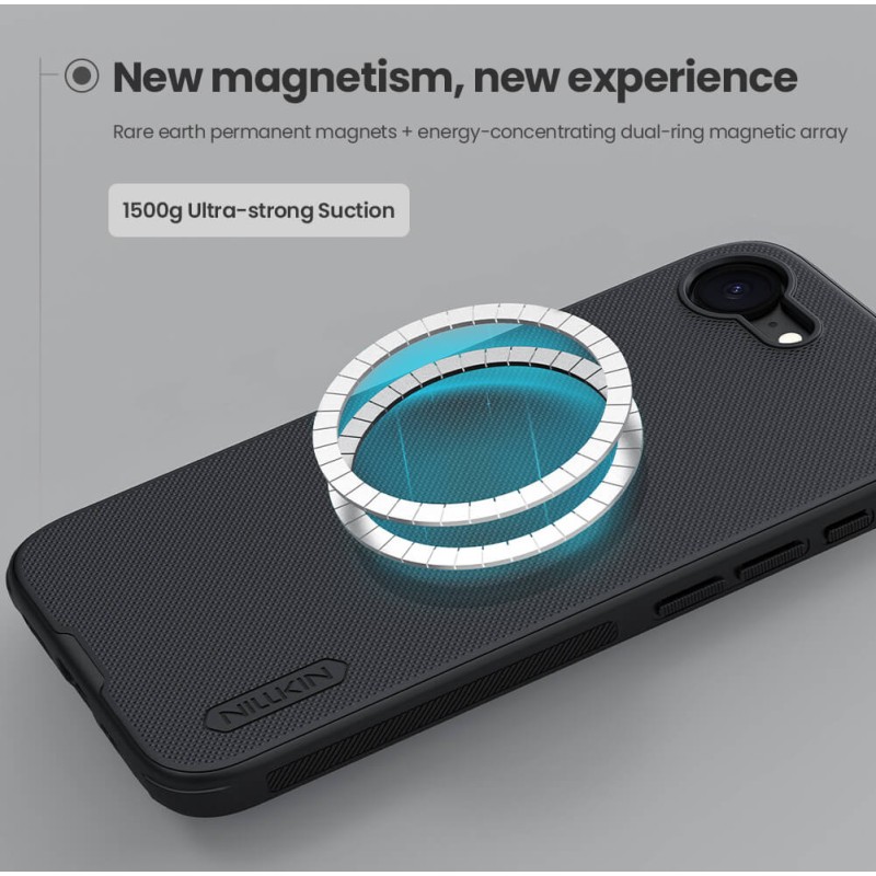 NILLKIN θήκη Super Frosted Shield Pro Magnetic για Apple iPhone 16e, μαύρη