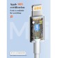 LDNIO καλώδιο Lightning σε USB-C MFi01, MFi, 30W, 480Mbps, 1m, λευκό