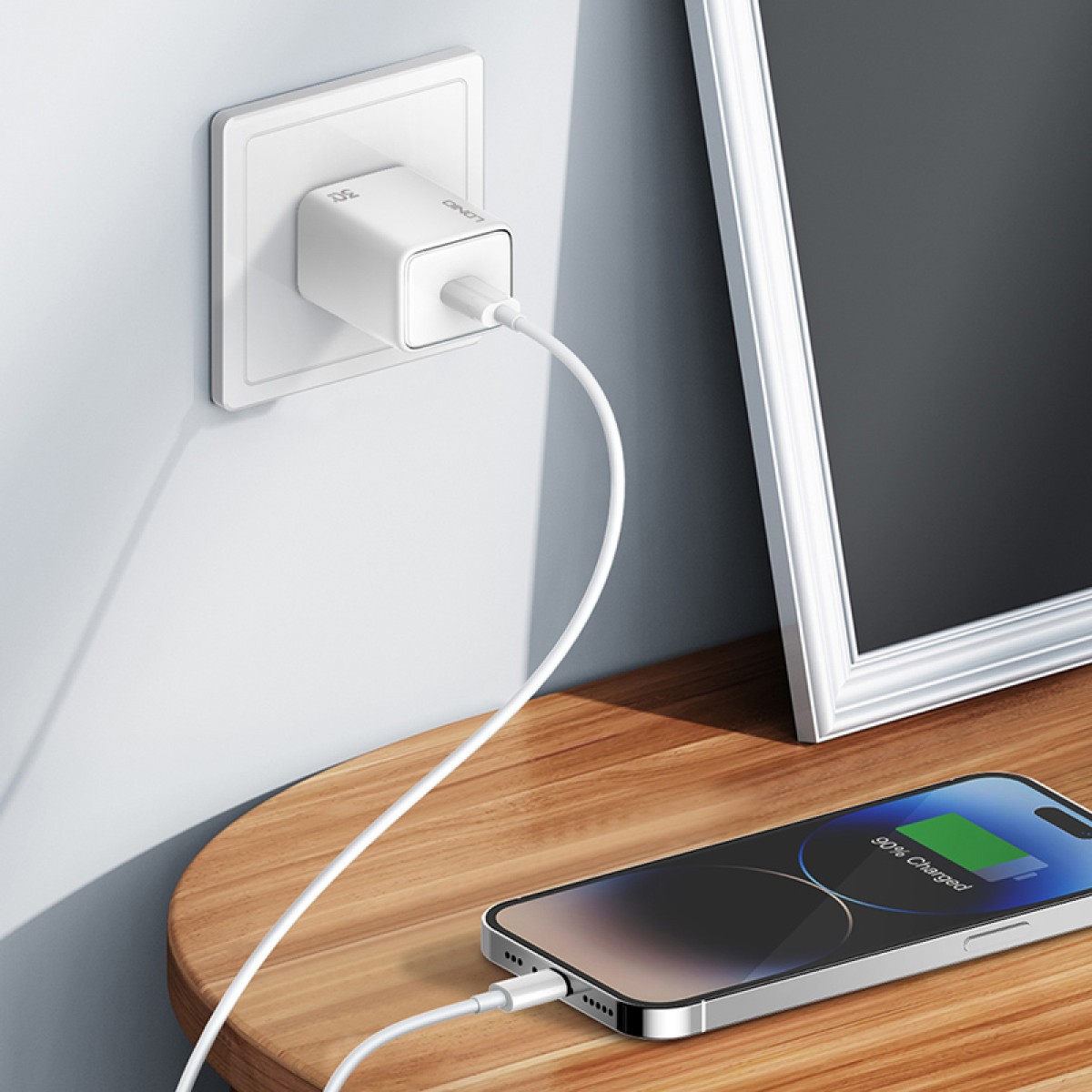 LDNIO καλώδιο Lightning σε USB-C MFi01, MFi, 30W, 480Mbps, 1m, λευκό