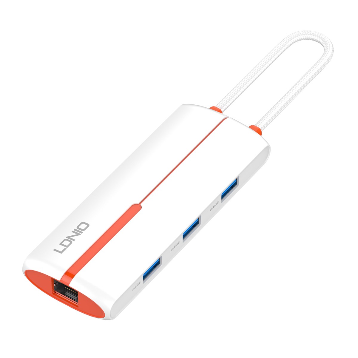LDNIO docking station DS-26H, 6 θυρών, USB-C σύνδεση, 4K, 100W PD, λευκό