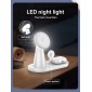 LDNIO ασύρματος φορτιστής WL01 με LED φωτισμό, 3 σε 1, 15W, λευκός