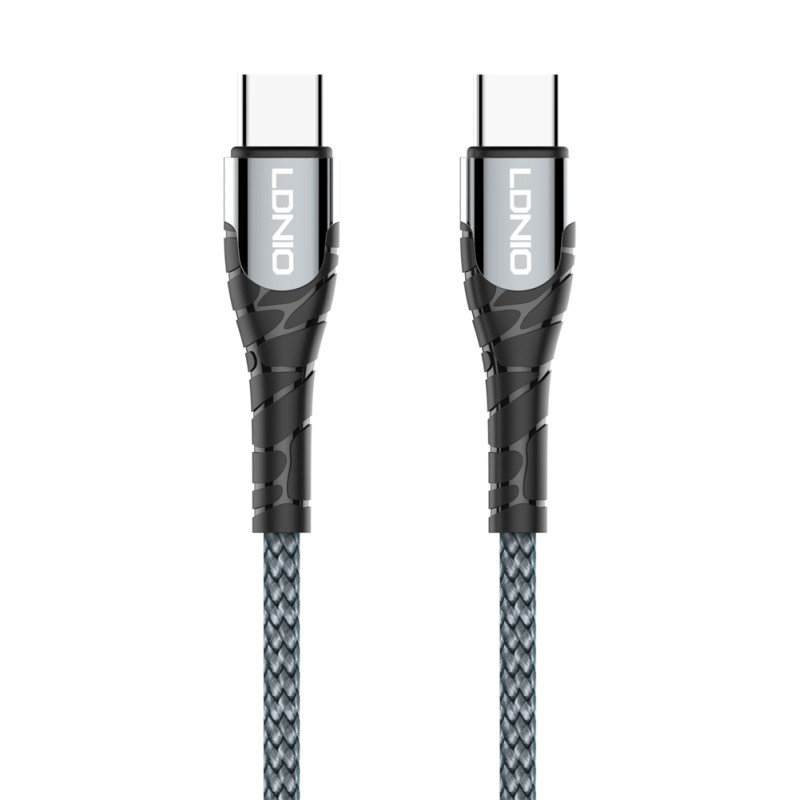 LDNIO καλώδιο USB-C σε USB-C LC101, 65W PD, 1m, γκρι