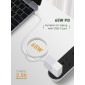 LDNIO καλώδιο USB-C σε USB-C LC121C, 65W PD, 1m, λευκό