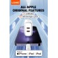 LDNIO φορτιστής τοίχου A2528M με καλώδιο, 2x USB-C, 35W, MFi, λευκό