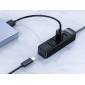 ORICO USB hub TWU32-4A, 4x θυρών, USB 3.0, 5Gbps, USB σύνδεση, έξτρα τροφοδοσία, μαύρο