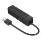 ORICO USB hub TWU32-4A, 4x θυρών, USB 3.0, 5Gbps, USB σύνδεση, έξτρα τροφοδοσία, μαύρο