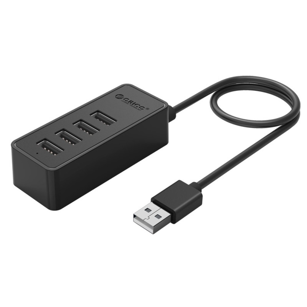 ORICO USB hub W5P-U2, 4x θυρών, USB 2.0, 480Mbps, USB σύνδεση, 1m καλώδιο, μαύρο