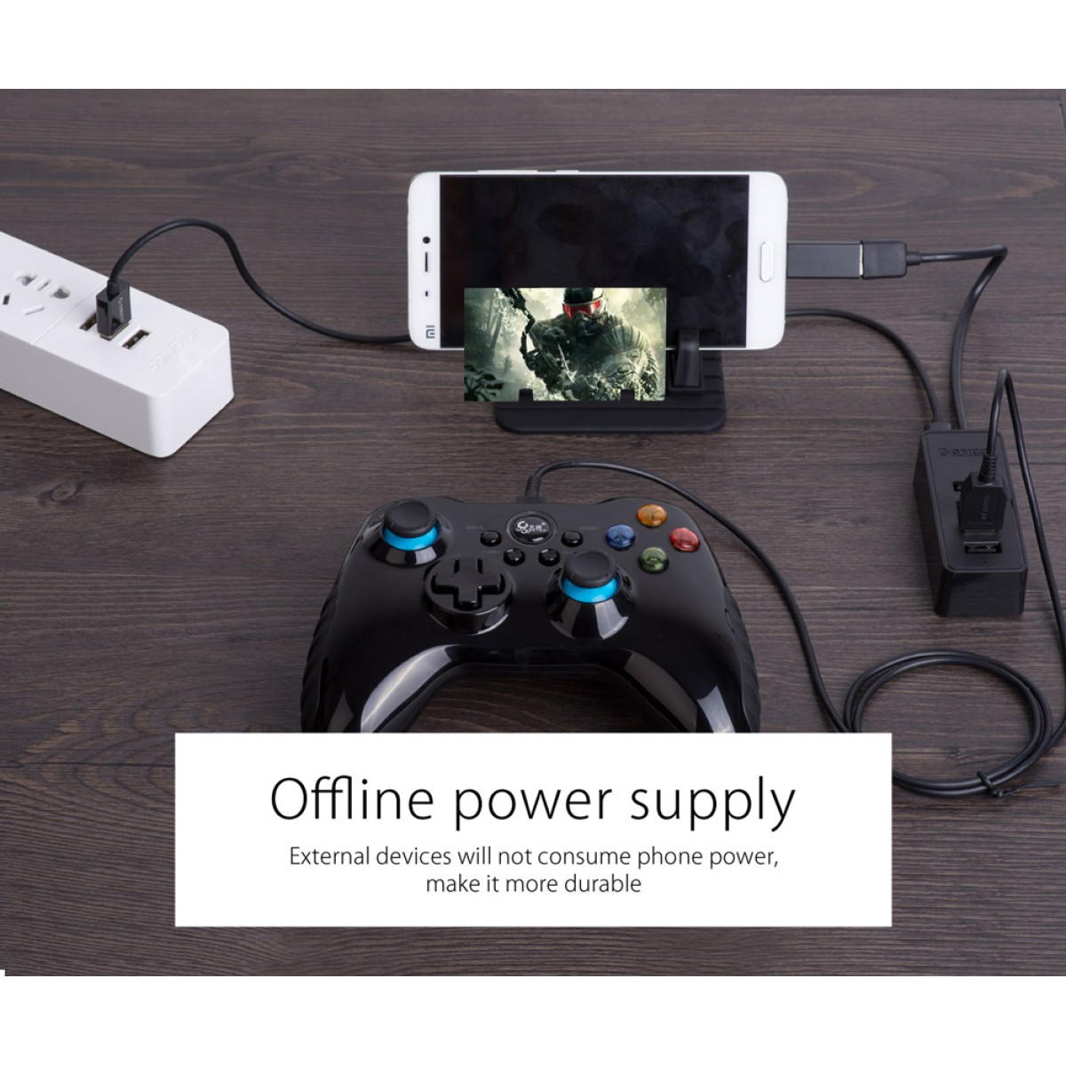 ORICO USB hub W5P-U2, 4x θυρών, USB 2.0, 480Mbps, USB σύνδεση, 1m καλώδιο, μαύρο