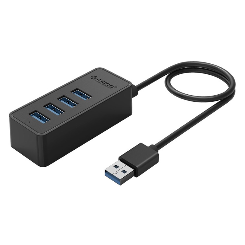 ORICO USB hub W5P-U3, 4x θύρες USB 3.0 5Gbps, USB σύνδεση, 1m καλώδιο, μαύρο