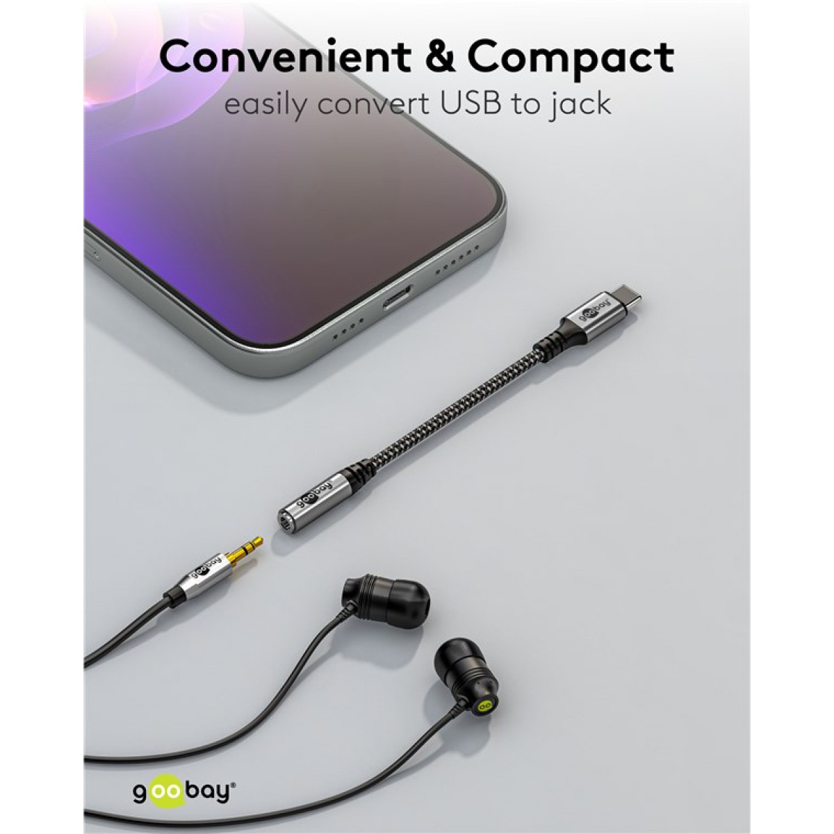 GOOBAY αντάπτορας USB-C σε 3.5mm 74056, γκρι
