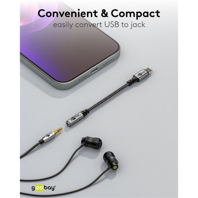 GOOBAY αντάπτορας USB-C σε 3.5mm 74056, γκρι