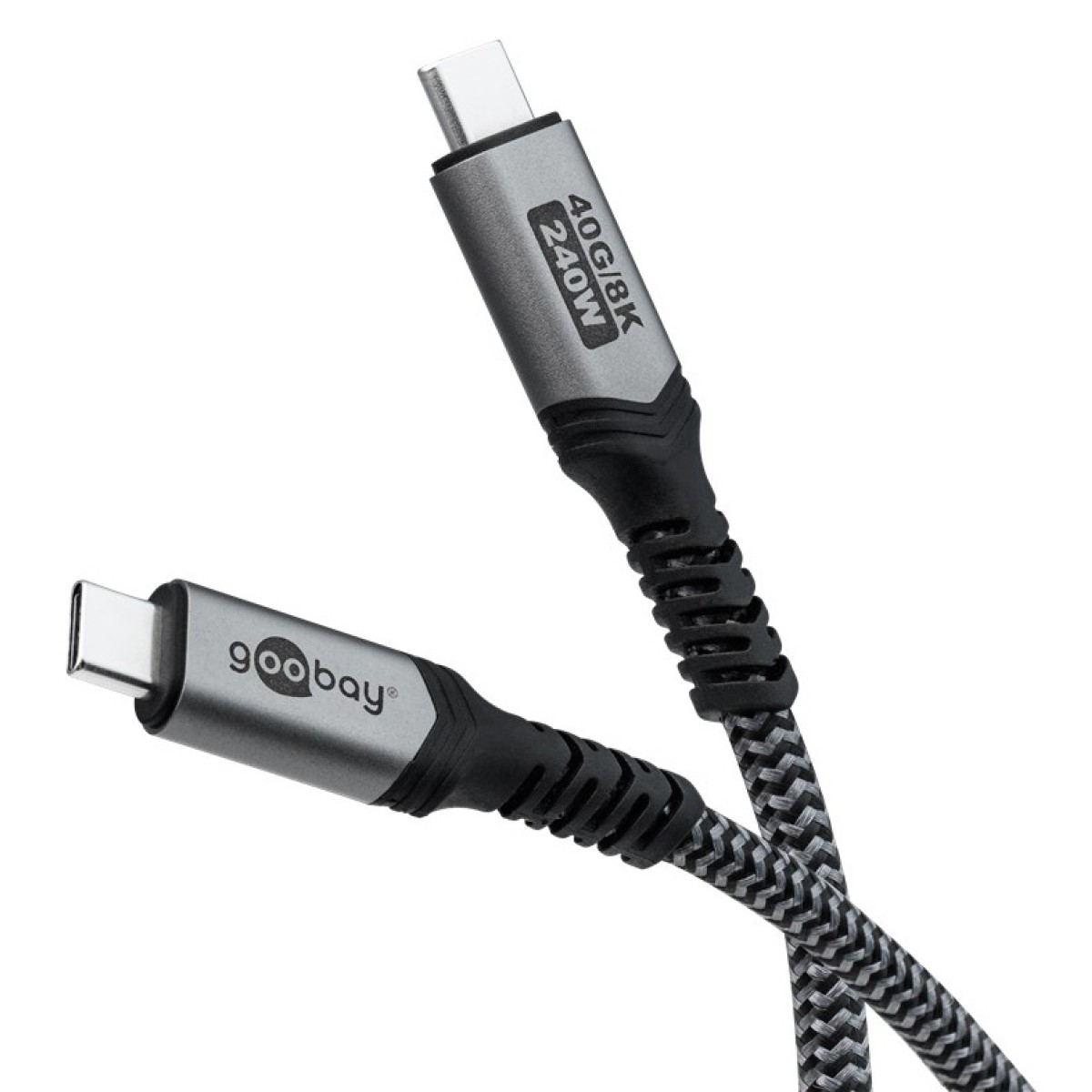 GOOBAY καλώδιο USB-C 74210, USB4, 240W, 40Gbps, 8K/60Hz, 0.50m, γκρι