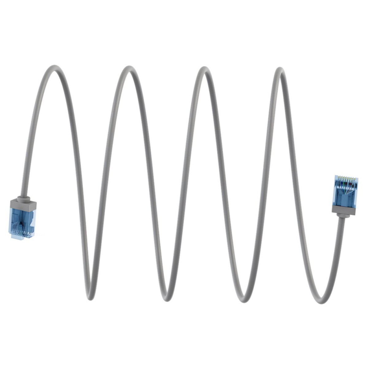 GOOBAY καλώδιο δικτύου 74220, CAT 6A U/UTP, ultra slim, copper, 500MHz, 0.25m, γκρι