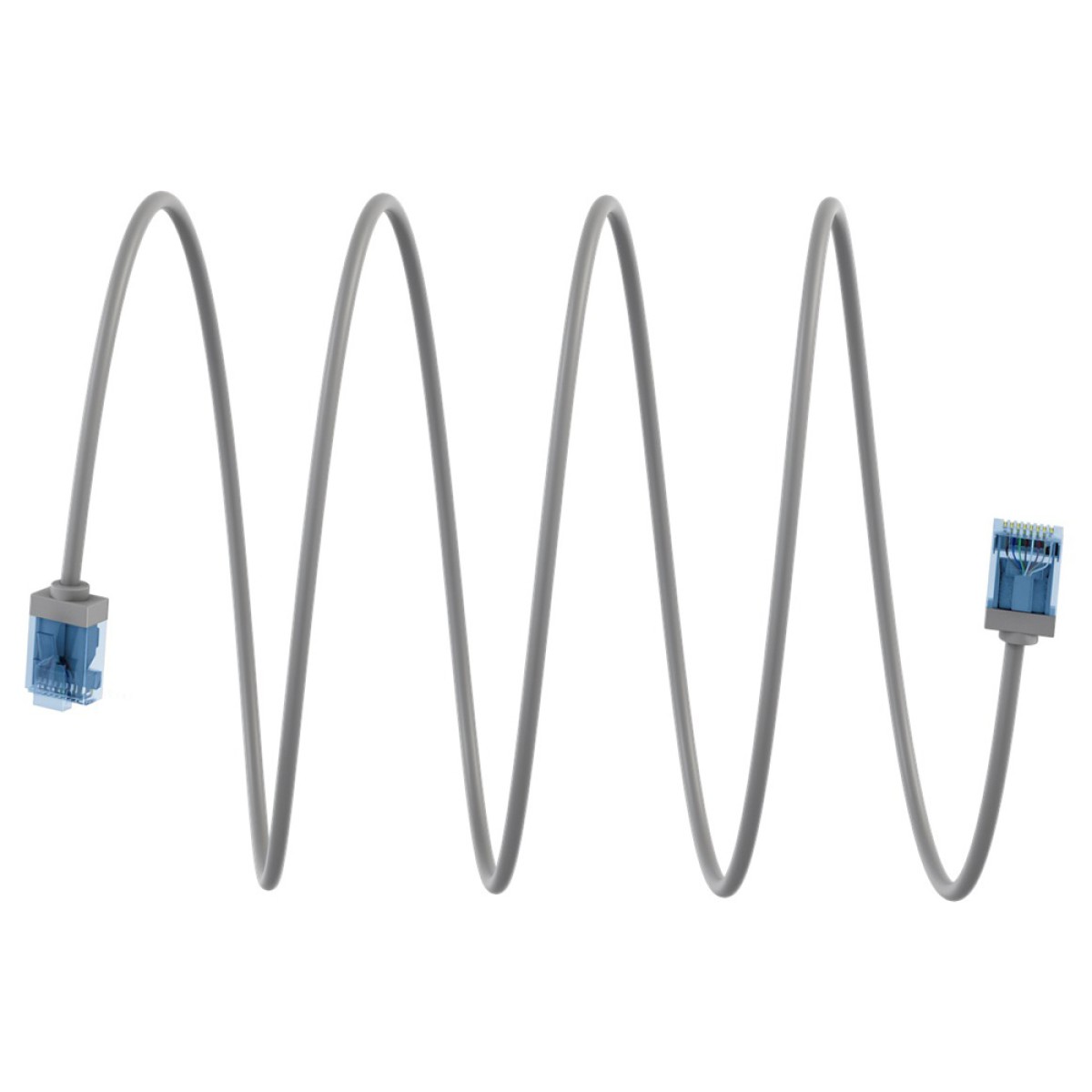 GOOBAY καλώδιο δικτύου 74222, CAT 6A U/UTP, ultra slim, copper, 500MHz, 1m, γκρι