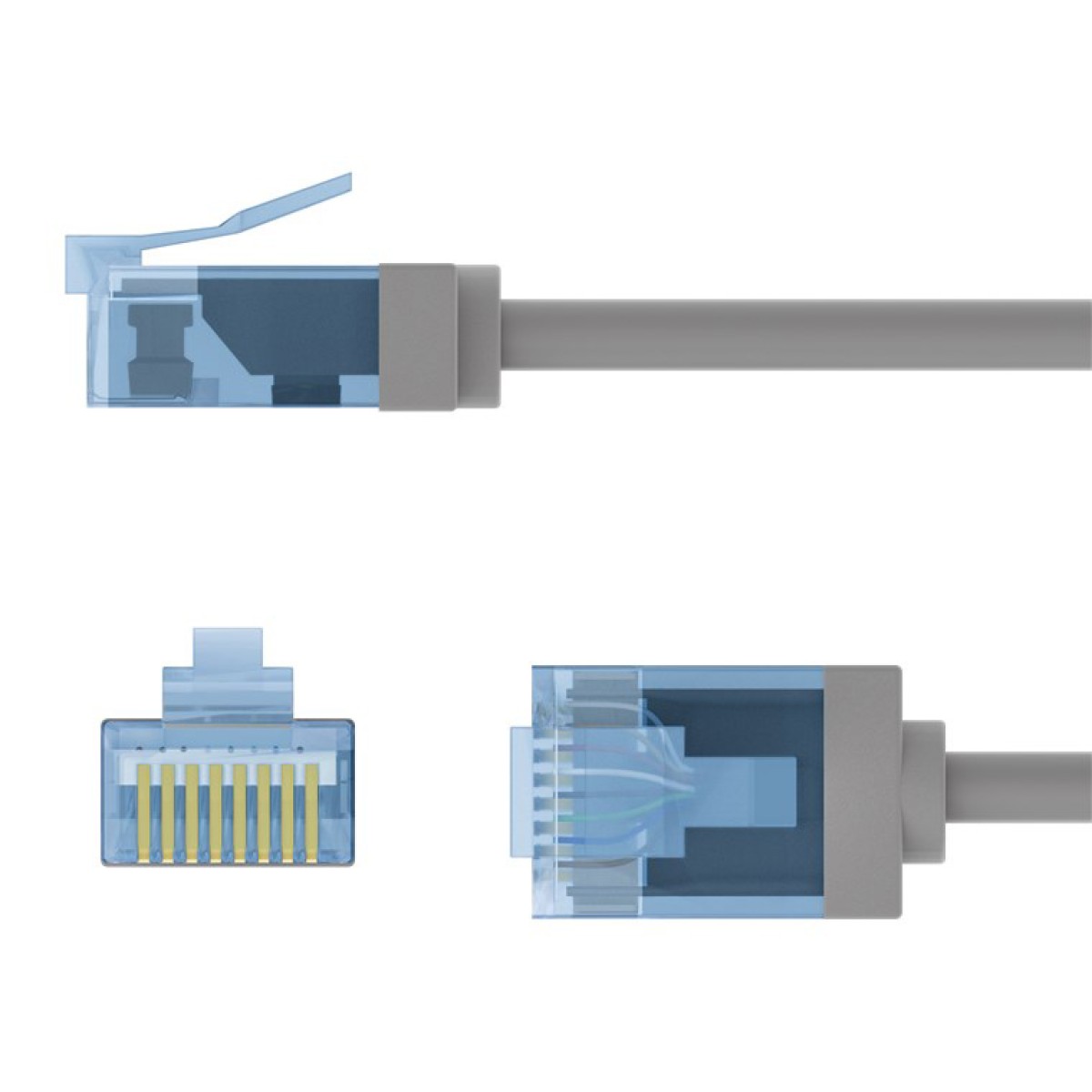 GOOBAY καλώδιο δικτύου 74227, CAT 6A U/UTP, ultra slim, copper, 500MHz, 10m, γκρι