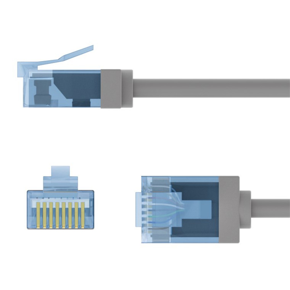 GOOBAY καλώδιο δικτύου 74228, CAT 6A U/UTP, ultra slim, copper, 500MHz, 15m, γκρι
