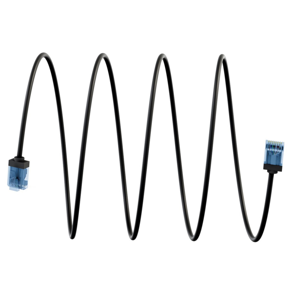 GOOBAY καλώδιο δικτύου 74232, CAT 6A U/UTP, ultra slim, copper, 500MHz, 0.50m, μαύρο