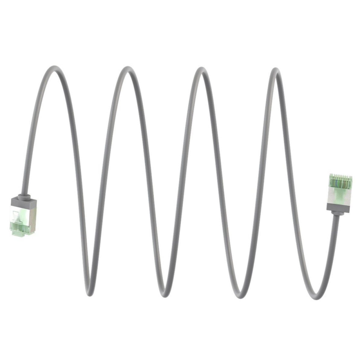 GOOBAY καλώδιο δικτύου 74343, CAT 8.1 U/FTP, ultra slim, copper, 2000MHz, 0.15m, γκρι
