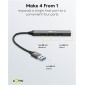 GOOBAY USB hub 74456, 4x θυρών, USB 3.2, 5Gbps, USB σύνδεση, γκρι