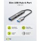 GOOBAY USB hub 74456, 4x θυρών, USB 3.2, 5Gbps, USB σύνδεση, γκρι